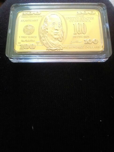 Gold clad .999 pure fine iron ingot
