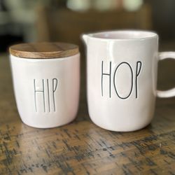 Rae Dunn PINK Hip/Hop Sugar and Creamer set