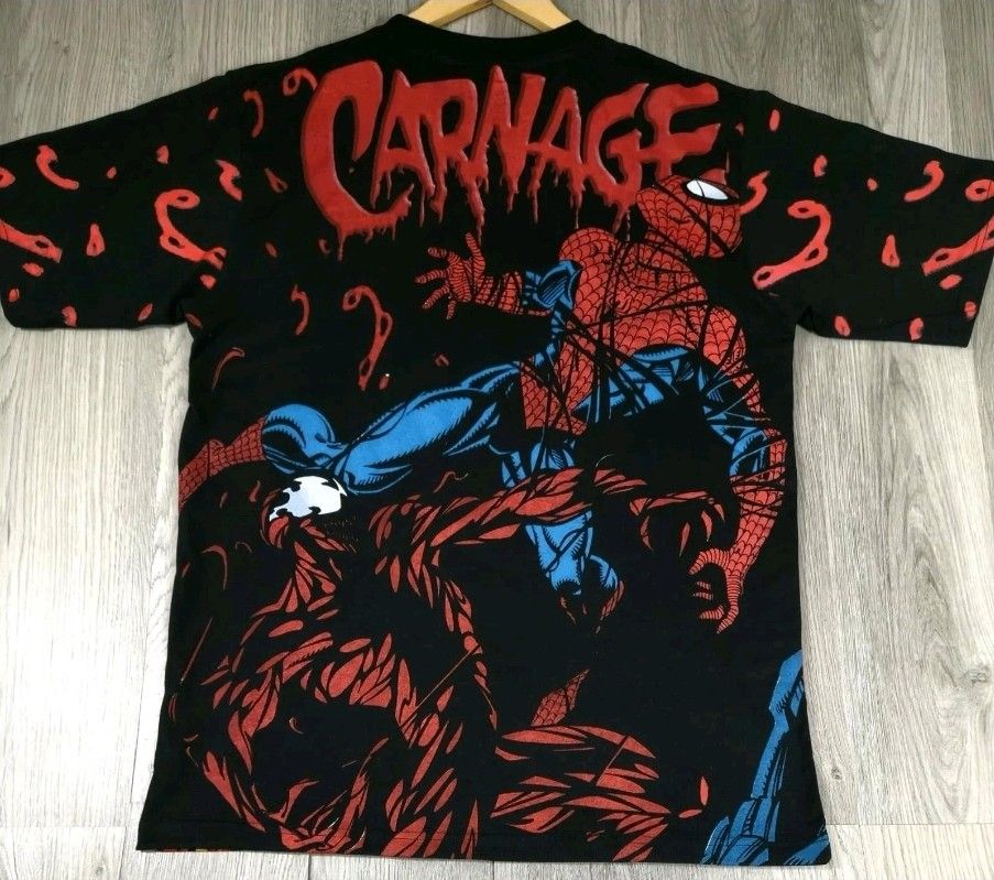Vintage Style Carnage Spider-Man All Over Print T-Shirt (XL) Rare #4