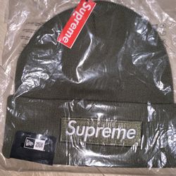 Supreme New Era Box Logo Beanie Light Olive(FW25)