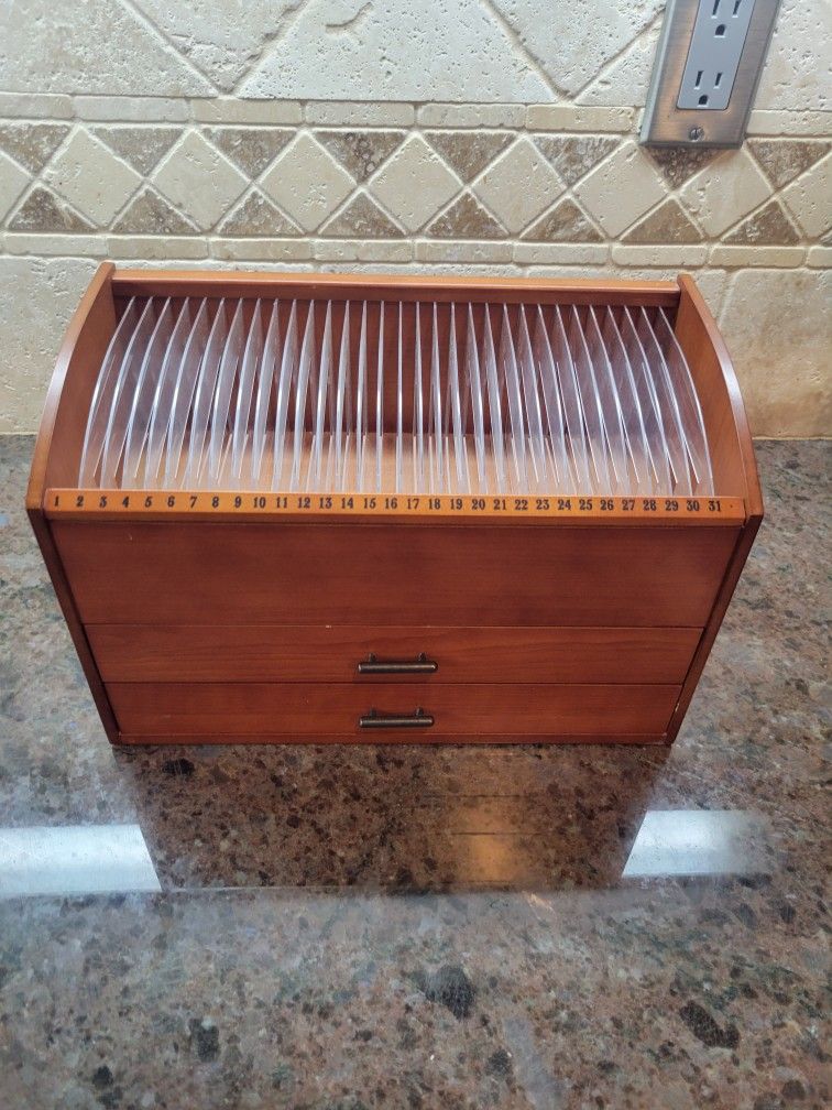Wood Desk Organizer 31 Slot Mail Letters Bill's Monthly