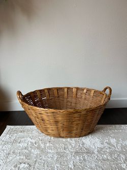 Large Wicker Basket with Handles
