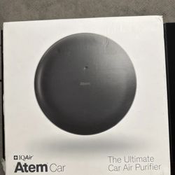 IQAir ATEM Portable Car Air Purifier Carb Certified, Black