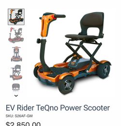 EV Rider TeQno Power Scooter auto lift . Electric wheelchair missing fob key fob