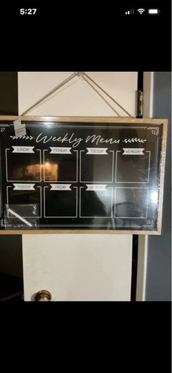 Weekly Menu Chalkboard Wall Sign