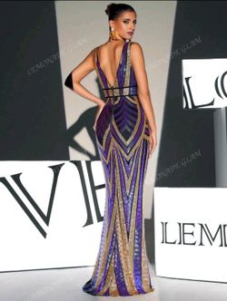 Plunging Neck Backless Sequin Formal Gown, Mermaid Evening Dress