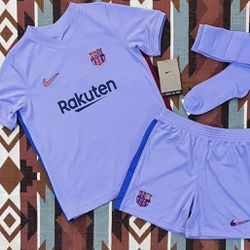 Nike FC Barcelona Away Kit 2021/2022 Jersey/Shorts/Socks Youth Large Unisex