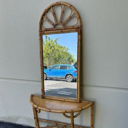 Vintage Burnt Bamboo Entryway Set
