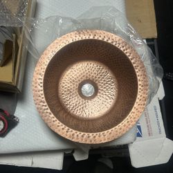 12 inch Essex Dual Mount Drop in Bar Prep Sink, Hand Hammered Pure Copper Sinks 