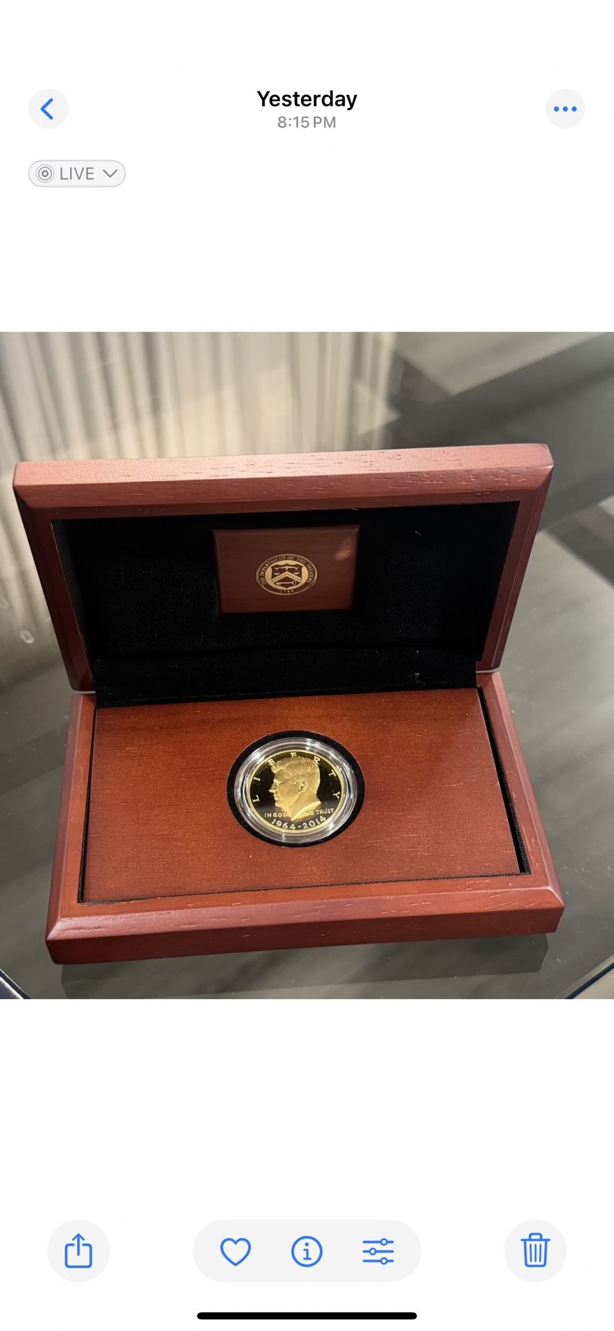 2014-W 3/4 oz Gold Kennedy Half Dollar Commem Proof (w/Box & COA)
