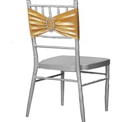 Gankar Gold Chair Sashes 100 Pack, Spandex Sashes For Chairs Wedding Reception,