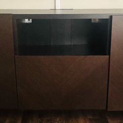 Modern Dark Wood TV Stand – Large (Fits up to 75” TV)