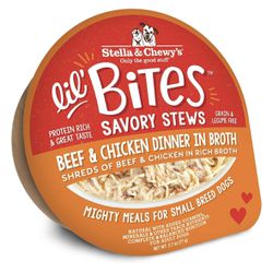 Lil Bites Savory Stews Beef And Chicken Dinner In Broth 12 Count Small Breed Food