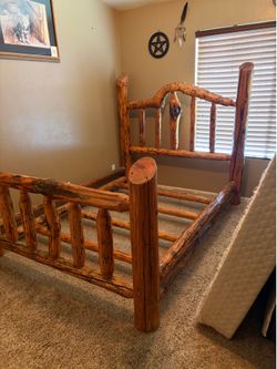 Wooden Log Bed