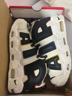 Nike uptempo sneakers primary colors