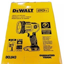 NEW IN BOX! DEWALT 20V MAX LED Work Bright Light 1500 LUMENS Tool Belt Loop Pivoting Head (DCL043) Free Standing Yellow Black Lowe's Walmart + FREE