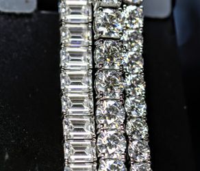 Moissanite diamond tennis bracelet 5mm 7.5 in sterling silver