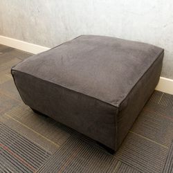 Large dark gray square ottoman footrest

