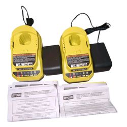 New Lot Of 2  RYOBI PCG002 One+ 18V Battery Charger (Chargers Only) PCG002