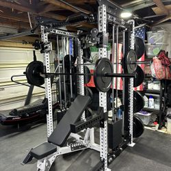 PRO SERIES Ultimate Half Rack Functional Trainer w/Smith Machine Bar | 320lb Stack | Gym Equipment | Fitness | Commercial | Squat Rack 