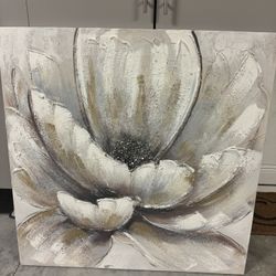 Large 3D Flower Oil Painting 