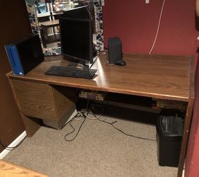 Solid Oak Large Desk