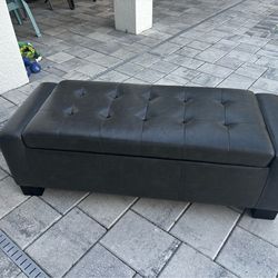 Leather ottoman