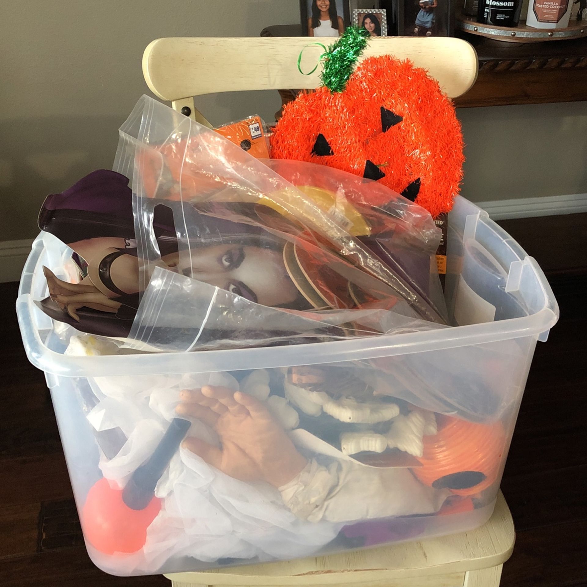 Bucket Of Halloween Decorations