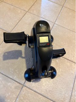 Under Desk Exercise Bike by Himaly, Mini Portable Pedal Machine for Arm & Leg Workout with LCD Digital Display