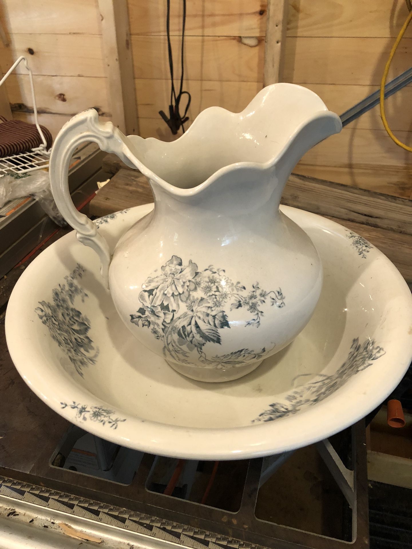 Antique Bowl And Pitcher