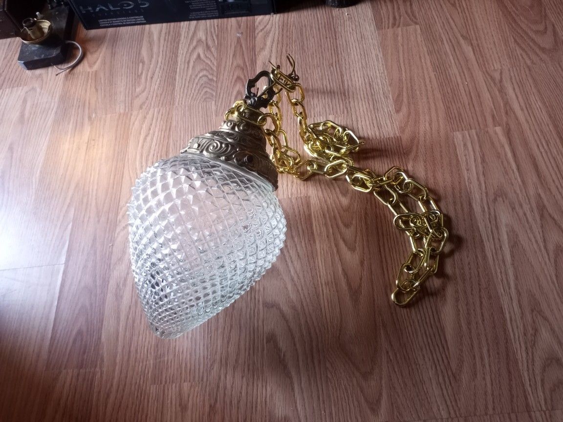 1930s Hanging Crystal Light / Chandler