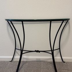 Half Moon Glass Console Table