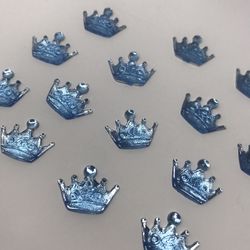 Blue Crown Embellishments Baby shower Gender Reveal Flat Back 