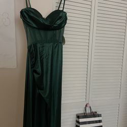 Green corset long windsor dress 