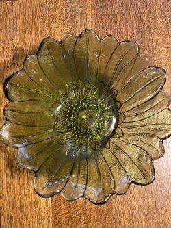 Vintage Green Floral Bowl