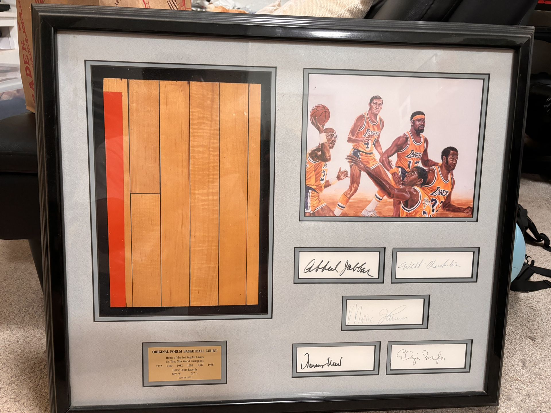 Authenticated Lakers Court And 5 Autographs 