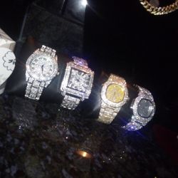 Four watch set  Lab Diamond Executive CEO Rapper Import Stainless Steel Heavy Resizable Links pickup near Perimeter Mall Ashford Dunwoody Atl