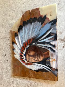 Vintage Native American Chief Original Painting