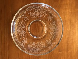 Antique Fostoria Glass Plates—Crystal Satin Ribbon