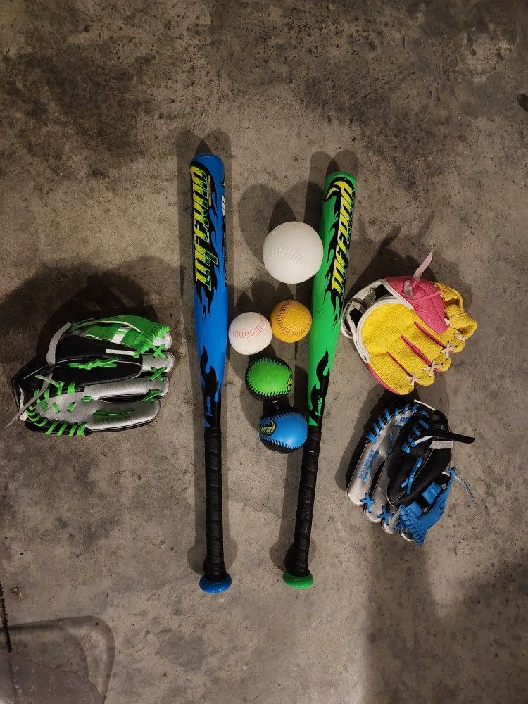 Baseball Bats, Gloves & Balls