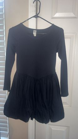 Black Long Sleeve Bubble Hem Dress