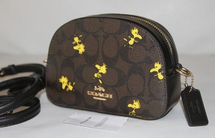 Coach x Peanuts Woodstock Mini Serena Crossbody Purse Signature Handbag NWT