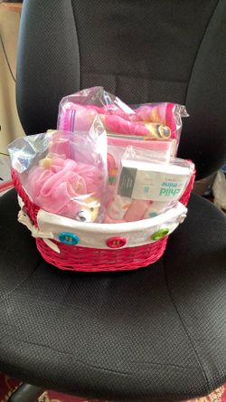 Girls baby shower basket new