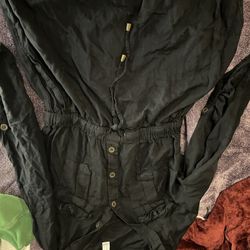 black button-up dress