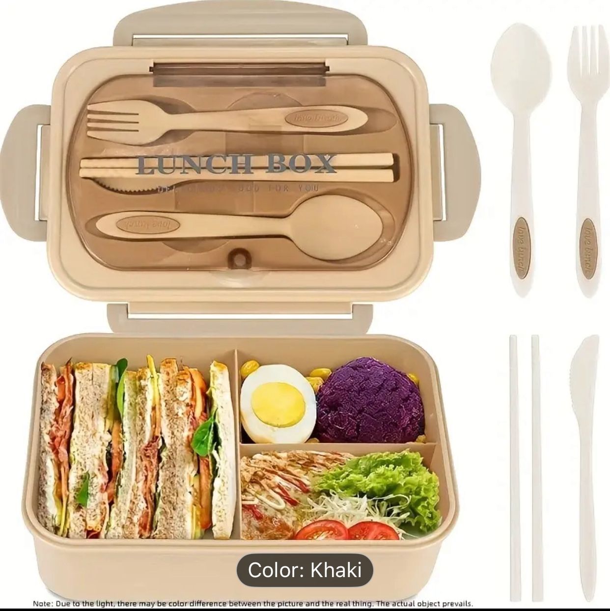 BPA FREE LUNCH BOX KHAKI COLOR
