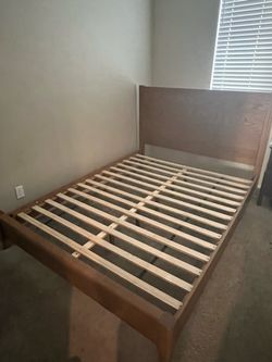 Wood Bed Frame with Headboard
