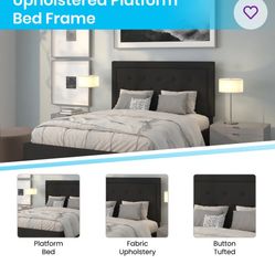 Upholstered Platform Bed frame No Box Spring Required