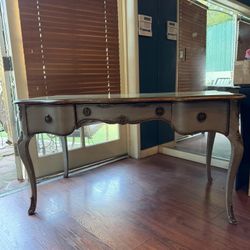 Hooker Furniture French Style Writing Desk – Gray & Gold, 54”