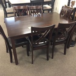 Eloise Brown 7-Piece Dining Set /Dining table and Chairs