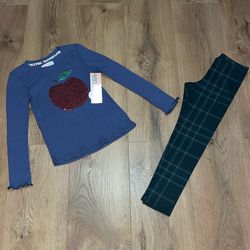 Girl’s Old Navy Legging and Kensie Girl Long Sleeve Shirt, Size S (6-7), 7